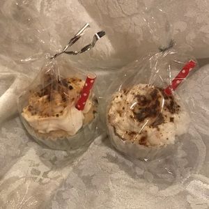 2 Organic peppermint cocoa homemade Cupcake soap